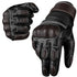 Ninja Leather Motorcycle Gloves with Black/Brown Knuckle Protection